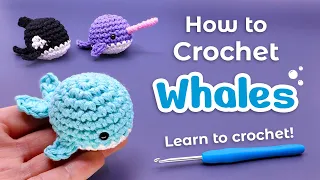 How to Crochet Whales || Beginner Amigurumi Pattern - LEARN TO CROCHET!