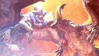 【MHW】古龍同時３頭の戦い　炎龍夫婦VSネルギガンテ