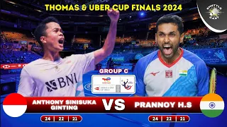 Anthony Sinisuka Ginting (INA) vs Prannoy H. S. (IND) | Thomas & Uber Cup Finals 2024 | MS - Group C