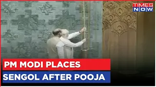 New Parliament Building Inauguration: After Pooja, PM Modi Places Sengol In Lok Sabha | English News