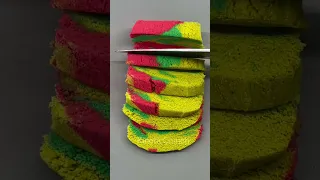 Satisfying kinetic sand cutting. Color mix sand cutting  Asmr 😌 #kineticsand