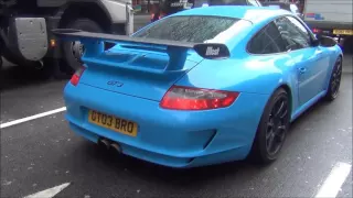 CRAZY! blue Porsche GT3 Limit REVS,powerslide!