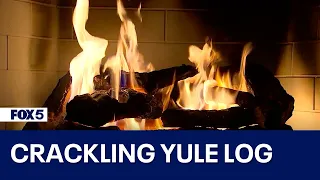 Christmas Yule Log Fireplace with Music