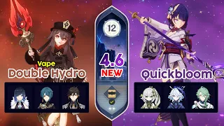 C3 Hutao Double Hydro & C3 Raiden Quickbloom | Spiral Abyss 4.6 | Floor 12 (9★)