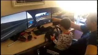 Project Cars Single GTX970 G27 3 Screen Setup - 3 Year Old Gamer