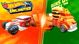 Hot Wheels Unlimited EPIC Racing Bone Shaker Vs Buns Of Steel Ep 71