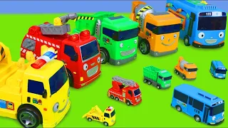 Tayo the Little Bus Friends Toys - Excavator, truk pemadam kebakaran, mobil mainan polisi untuk