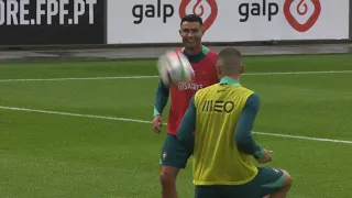 Cristiano Ronaldo joins Portugal teammates in training for friendly vs. Croatia ahead of Euro 2024