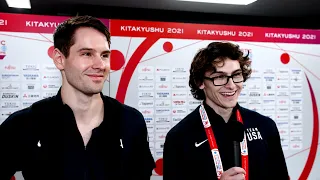 Alec Yoder & Stephen Nedoroscik (USA) Interview - 2021 World Championships - Qualifications