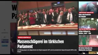 Wilde Keilerei im Türken-Parlament