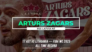 Arturs Zagars (Latvia) --- 17 AST - All Time Record | FIBAWC 2023 | FIBA Basketball Analysis