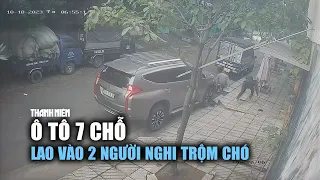 Xôn xao clip ô tô lao vào 2 thanh niên đi xe máy nghi trộm chó ở TP.HCM