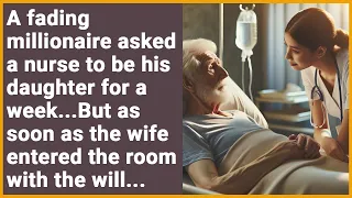A millionaire asked nurse to be his daughter for a week...when wife entered the room with the will