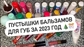 ПУСТЫШКИ БАЛЬЗАМОВ ДЛЯ ГУБ ЗА 2023 ГОД 😍👍🏻🎄🎊