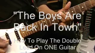 How To Play Thin Lizzy The Boys Are Back In Town Dual Lead Solo On ONE GUITAR @EricBlackmonGuitar