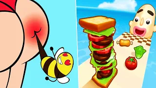 Help me: Tricky Puzzle vs Sandwich Runner - All Level Satisfying Gameplay