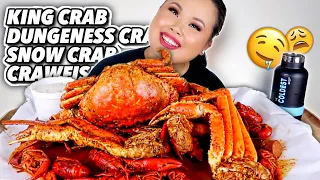 KING CRAB LEGS + DUNGENESS CRAB + SNOW CRAB + CRAWFISH SEAFOOD BOIL MUKBANG 먹방 EATING SHOW!