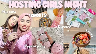 Hosting girls night | pyjama party | سهرة بنات في البيت 🎀🌸