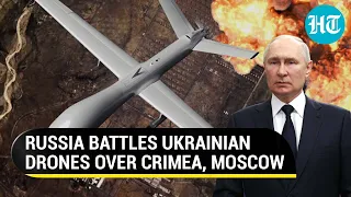 Putin's Men Foil Drone Attack On Moscow, Crimea; Russian Oil Depot Goes Up In Flames | Watch