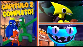 😱Cyan y Yellow SE COMEN a Orange, Blue y Green! RAINBOW FRIENDS Capítulo 2 Roblox! Amigos Arcoiris!