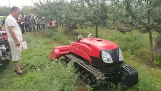 Mini remote control crawler tractor as a mower