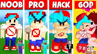 MINECRAFT NOOB vs PRO vs HACKER vs GOD: BOYFRIEND FRIDAY NIGHT FUNKIN BUILD CHALLENGE in Minecraft