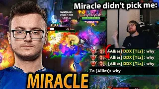MIRACLE didn't pick Qojqva and then DESTROYED him on STREAM dota 2
