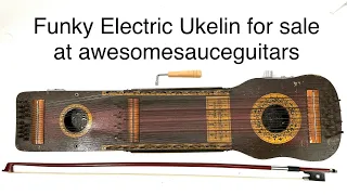 Funky electric ukulin for sale at www.awesomesauceguitars.com