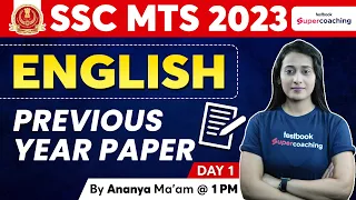 SSC MTS Previous Year Paper | English | SSC MTS Solved Paper | SSC MTS 2023 | Day 1 | Ananya Ma'am