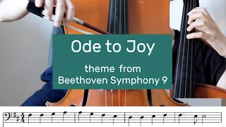 Beethoven - Ode to Joy ( theme from Symphony 9) Cello Tutorial