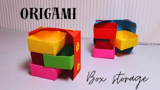 Origami box storage | easy paper craft | DIYbox storage | easy origami tutorial | how to fold