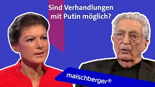 Waffen oder Diplomatie? Sahra Wagenknecht (Die Linke) und Gerhart Baum (FDP) | maischberger