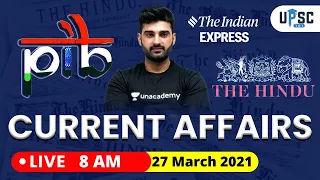 Daily Current Affairs in Hindi by Sumit Rathi Sir | 27 March 2021 The Hindu PIB for IAS