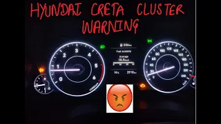 😠😠 #Review of Hyundai Creta#cluster warning Engine check & exhaust fluid warning light