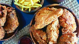 How to cook CRISPY FRIED CHICKEN using a pressure cooker | Juicy, tastier, chrunchier fried chicken!