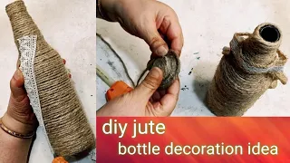 Diy Jute Craft Idea/Easy Doll Making Idea With Glass Bottle/Home Decorating Idea/Bottle Art