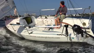 J80 Solo Sailing & Gybing - Boston Harbor