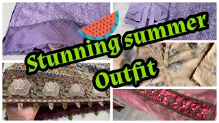How to design summer dress in decent and stylish|embroidered|printed and tie&dye  @Sanookbysumera