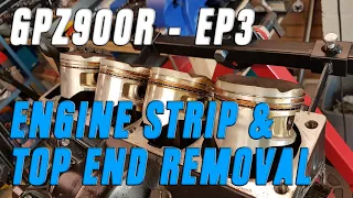 Kawasaki Ninja GPZ900R Rebuild EP3 - Engine Strip & Top End Removal