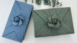 Gift Wrapping Ideas | How to Wrap A Gift + Origami Rose Tutorial （Step By Step）