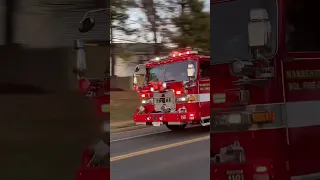 Engine 1101 and rescue 1101 responding to a chimney fire