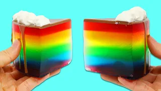 How to Make a Beautiful Rainbow Gummy Cake | Fun & Easy DIY Jello Desserts!