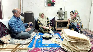 Village Life iran | Baking traditional bread on a wood stove | Daily routine