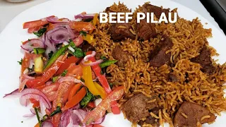 HOW TO MAKE BEEF PILAU | QUICK AND EASY PILAU RECIPE USING PRESSURE COOKER