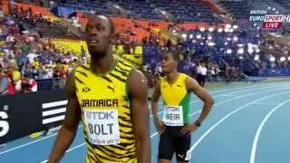 Usain Bolt 19 66 wins 200m Final Weir 2nd Mitchell 3rd IAAF World Champs 2013 HD