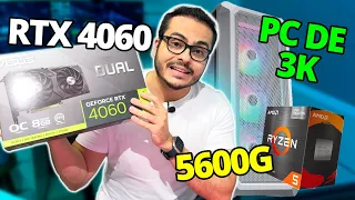 INSTALANDO UMA NOVA PLACA DE VIDEO RTX 4060 NO PC GAMER DE 3000 REAIS COM RYZEN 5600G