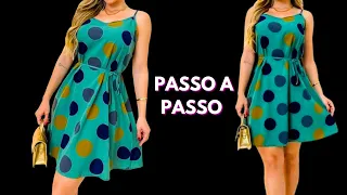 DIY - VESTIDO EM VISCOSE PASSO A PASSO PARA FÁCIL SEM MOLDE