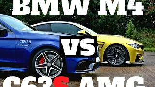 BMW M4 vs MERCEDES C63S AMG DRAG RACE TOP SPEED at VMAX 200