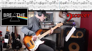 Pink Floyd - Breathe - Bass Cover with Tabs in 4K