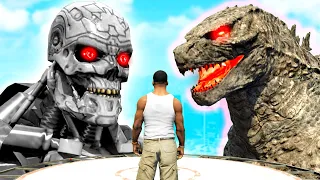 GTA 5 - ROBOTER GOTT vs GODZILLA!!